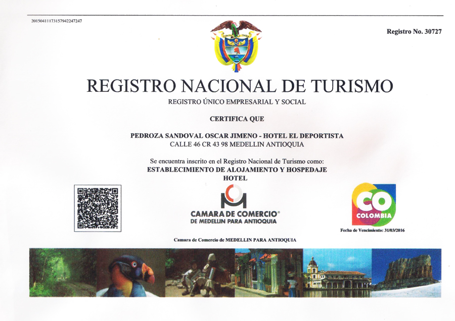 Registro nacional de turismo